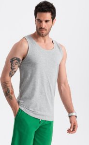 Ombre Męska bawełniana koszulka tank top BASIC  szary melanż V2 OM-TSBT-0192 S 1