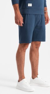 Ombre Męski dresowy komplet bluza kangurka + szorty  ciemnoniebieski V4 Z75 M 6