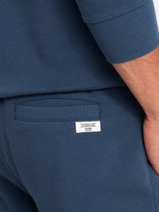 Ombre Męski dresowy komplet bluza kangurka + szorty  ciemnoniebieski V4 Z75 M 7