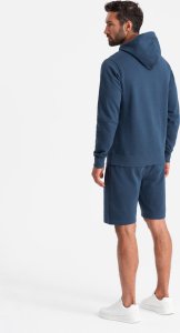 Ombre Męski dresowy komplet bluza kangurka + szorty  ciemnoniebieski V4 Z75 M 8