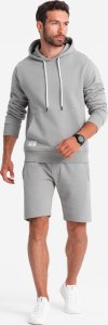 Ombre Dresowy męski komplet  bluza kangurka + szorty  szary V8 Z75 S 4