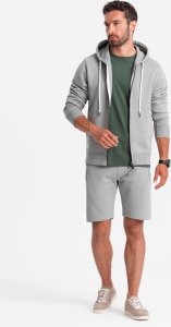 Ombre Dresowy męski komplet bluza rozpinana + szorty  szary V8 Z76 S 4