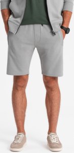 Ombre Dresowy męski komplet bluza rozpinana + szorty  szary V8 Z76 M 5