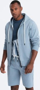 Ombre Dresowy komplet męski bluza rozpinana + szorty  błękitny V7 Z76 S 2