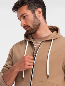 Ombre Męski komplet dresowy bluza rozpinana + szorty  brązowy V2 Z76 S 3