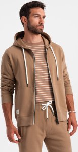 Ombre Męski komplet dresowy bluza rozpinana + szorty  brązowy V2 Z76 S 4