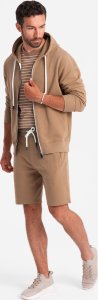 Ombre Męski komplet dresowy bluza rozpinana + szorty  brązowy V2 Z76 S 5