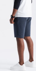 Ombre Męskie krótkie spodenki dresowe z dzianiny ottoman  granatowe V1 OM-SRSK-0150 S 5