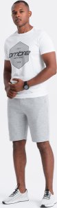 Ombre Krótkie męskie spodenki dresowe z dzianiny ottoman  szare V2 OM-SRSK-0150 XL 4