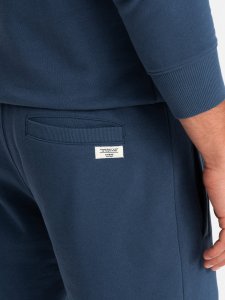 Ombre Męski dresowy komplet bluza + szorty  ciemnoniebieski V4 Z77 S 7