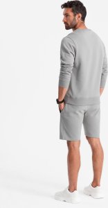 Ombre Komplet męski dresowy bluza + szorty  szary V1 Z77 XXL 8