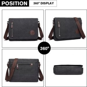 Kono Torba Vintage Męska z Płótna Grafit Karston 3