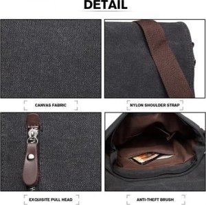 Kono Torba Vintage Męska z Płótna Grafit Karston 4