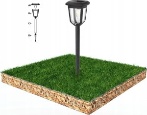 Aigostar  2X Lampa Led Solarna Wbijana Zewnętrzna 55Cm 0,3W 7