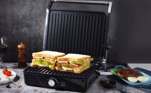 Grill elektryczny Aigostar  Mocny Duży Grill/Opiekacz Do Panini/Tortilli 2000W Aigostar Stal Nierdzewna 4