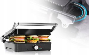 Grill elektryczny Aigostar  Mocny Duży Grill/Opiekacz Do Panini/Tortilli 2000W Aigostar Stal Nierdzewna 6