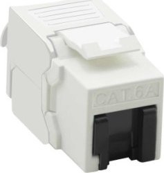 TRITON VALUE Cat.6A (Class EA) Keystone, RJ-45, nieekranowany, srebrny, beznarzędziowy, biały 1