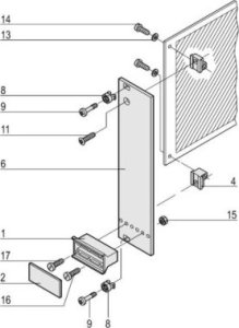 SCHROFF Zestaw wkładek z uchwytem trapezowym, nieekranowany, szary, 3 HU, 7 HU 1