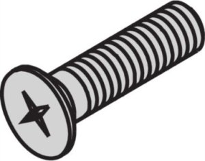 SCHROFF Śruba SCHROFF z łbem stożkowym, z wgłębieniem krzyżowym, M2,5x12 mm, stal niklowana 1