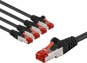 Goobay CAT 6 kabel krosowy, S/FTP (PiMF), 3 m, czarny, zestaw 5 - Długość kabla 3 m 1