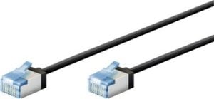 Goobay Ultra-elastyczny CAT 6A kabel krosowy, slim, U/FTP, czarny - Długość kabla 0.5 m 1