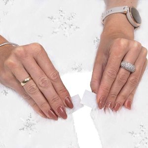 Springos Dywanik pod choinkę 55 cm mata na prezenty biała w śnieżynki UNIWERSALNY 2