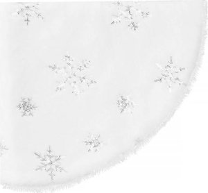 Springos Dywanik pod choinkę 55 cm mata na prezenty biała w śnieżynki UNIWERSALNY 3