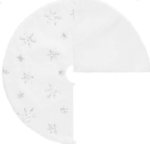 Springos Dywanik pod choinkę 55 cm mata na prezenty biała w śnieżynki UNIWERSALNY 4