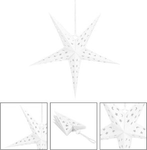 Springos Gwiazda świąteczna papierowa 3D 25 cm zawieszka choinkowa biała UNIWERSALNY 11