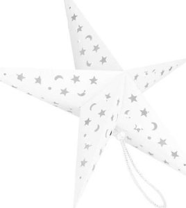 Springos Gwiazda świąteczna papierowa 3D 25 cm zawieszka choinkowa biała UNIWERSALNY 3