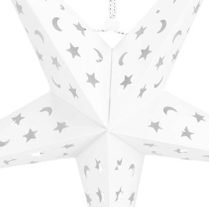 Springos Gwiazda świąteczna papierowa 3D 25 cm zawieszka choinkowa biała UNIWERSALNY 7