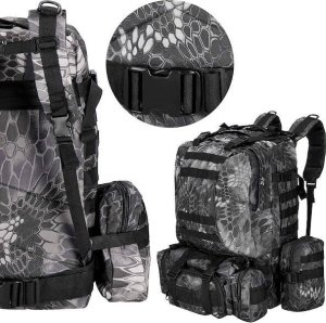Plecak turystyczny Springos Plecak trekkingowy, turystyczny 50 L wojskowy kryptek czarno-szary UNIWERSALNY 6