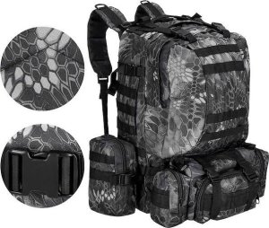 Plecak turystyczny Springos Plecak trekkingowy, turystyczny 50 L wojskowy kryptek czarno-szary UNIWERSALNY 8
