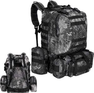 Plecak turystyczny Springos Plecak trekkingowy, turystyczny 50 L wojskowy kryptek czarno-szary UNIWERSALNY 9