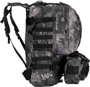 Plecak turystyczny Springos Plecak trekkingowy, turystyczny 50 L wojskowy kryptek czarno-szary UNIWERSALNY 10