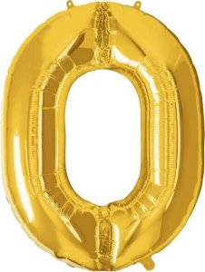 Springos Balony na urodziny cyfra 80 foliowe 40 cm złoty UNIWERSALNY 3
