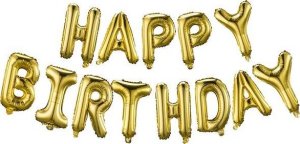 Springos Balony na urodziny 53 szt. dekoracje z napisem happy birthday złoty/czarny/srebrny/biały UNIWERSALNY 9