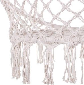 Springos Bocianie gniazdo z frędzlami huśtawka ogrodowa kremowa UNIWERSALNY 7