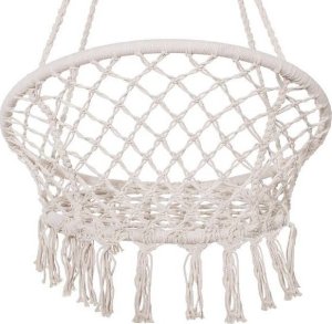 Springos Bocianie gniazdo z frędzlami huśtawka ogrodowa kremowa UNIWERSALNY 10
