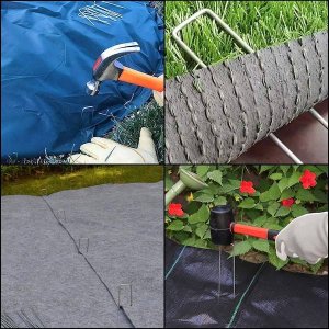 Springos Kotwy do agrowłókniny 15x7 cm metalowe szpilki srebrne 100 szt. UNIWERSALNY 2