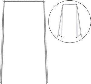 Springos Kotwy do agrowłókniny 15x7 cm metalowe szpilki srebrne 100 szt. UNIWERSALNY 6