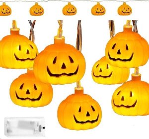 Springos Lampki na Halloween dynie girlanda łańcuch świetlny na baterie 10 LED UNIWERSALNY 3