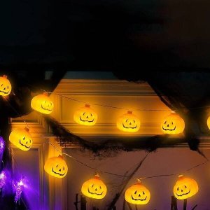 Springos Lampki na Halloween dynie girlanda łańcuch świetlny na baterie 10 LED UNIWERSALNY 4