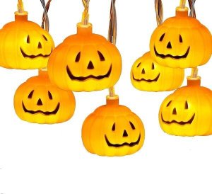 Springos Lampki na Halloween dynie girlanda łańcuch świetlny na baterie 10 LED UNIWERSALNY 9