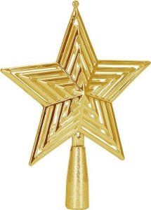 Springos Czubek na choinkę 18,5 cm szpic, ażurowa gwiazda złota UNIWERSALNY 4