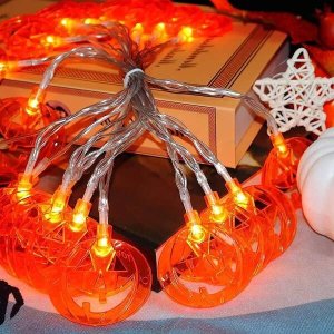 Springos Lampki na Halloween dynie girlanda łańcuch świetlny na baterie 20 LED UNIWERSALNY 11