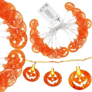 Springos Lampki na Halloween dynie girlanda łańcuch świetlny na baterie 20 LED UNIWERSALNY 7