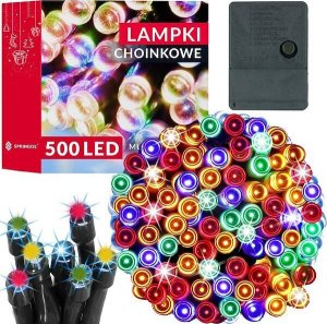 Lampki choinkowe Springos Lampki choinkowe 500 Led multikolor 34,5 m oświetlenie świąteczne UNIWERSALNY 1