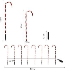Springos Laski cukrowe 8 szt. oświetlenie Led dekoracje świąteczne UNIWERSALNY 4