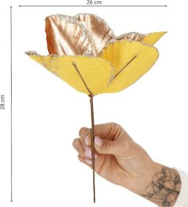 Springos Sztuczna magnolia gałązka kwiat złoty UNIWERSALNY 6